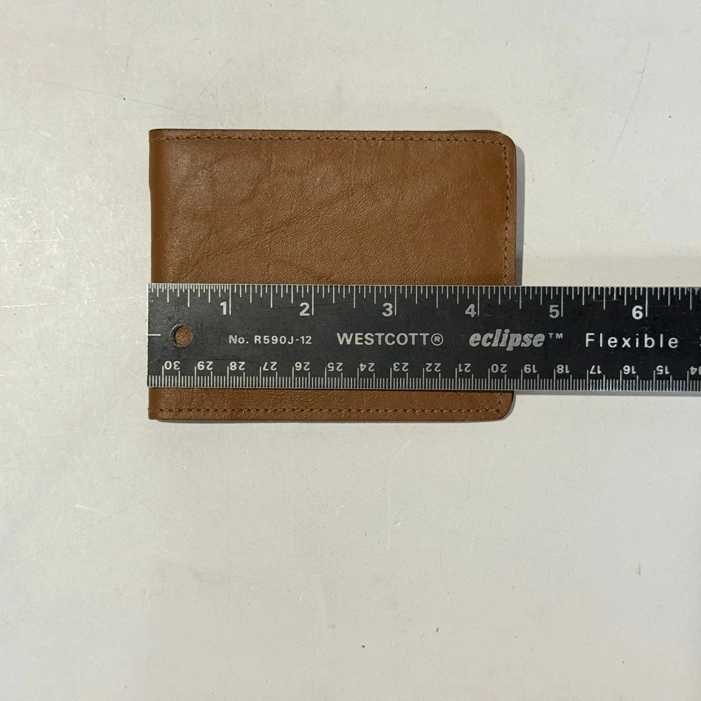 Vintage 90s Genuine Brown Leather Bi-Fold Wallet Made in Brazil Marlboro Miles